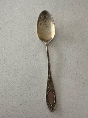 Engraved Vintage Sterling Spoon with Ornate Handle